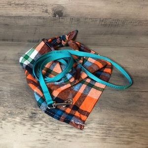 Dog leash and bandana combo